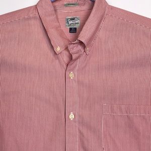 J Crew Classic L/S Red/White Pinstripes XL